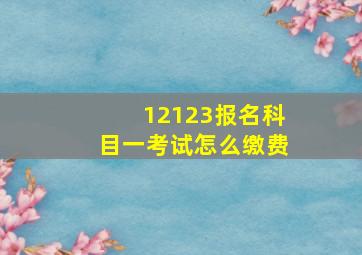 12123报名科目一考试怎么缴费