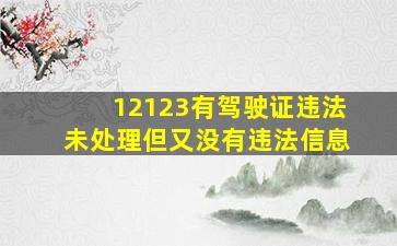 12123有驾驶证违法未处理但又没有违法信息