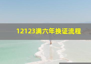 12123满六年换证流程