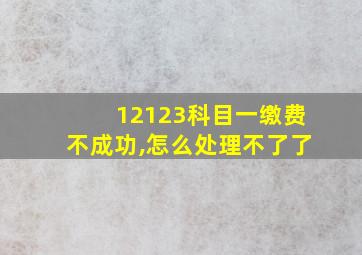 12123科目一缴费不成功,怎么处理不了了