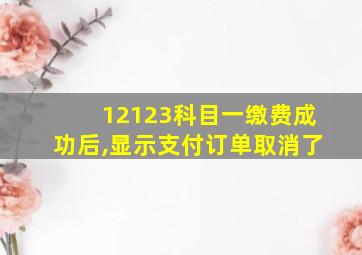 12123科目一缴费成功后,显示支付订单取消了