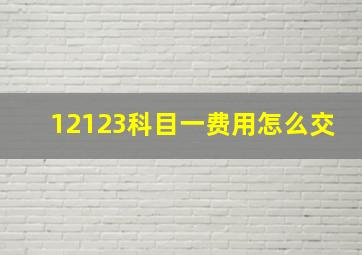 12123科目一费用怎么交