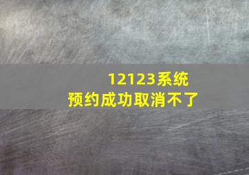 12123系统预约成功取消不了