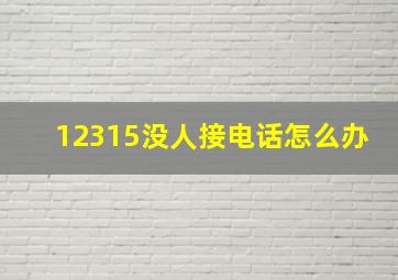 12315没人接电话怎么办