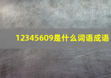 12345609是什么词语成语