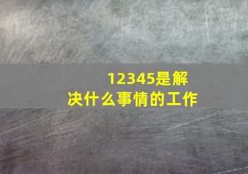 12345是解决什么事情的工作