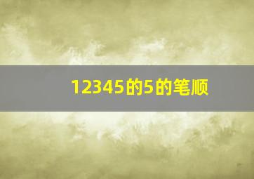 12345的5的笔顺