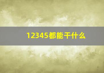 12345都能干什么