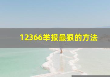 12366举报最狠的方法