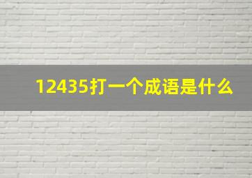 12435打一个成语是什么