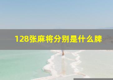 128张麻将分别是什么牌