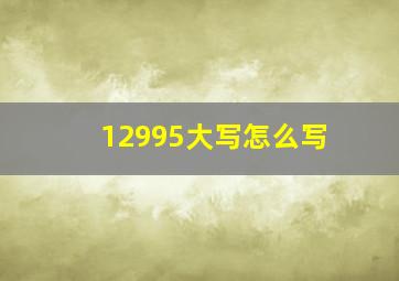 12995大写怎么写