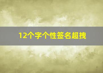 12个字个性签名超拽