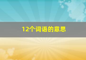 12个词语的意思