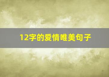 12字的爱情唯美句子