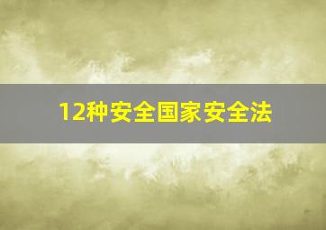 12种安全国家安全法