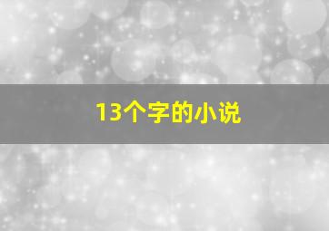 13个字的小说