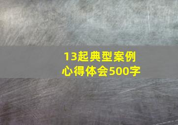 13起典型案例心得体会500字