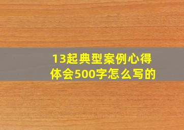 13起典型案例心得体会500字怎么写的