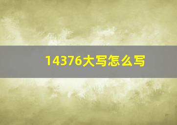 14376大写怎么写