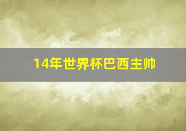 14年世界杯巴西主帅