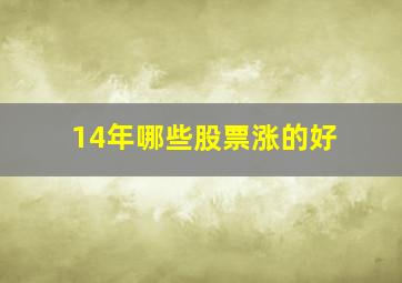 14年哪些股票涨的好