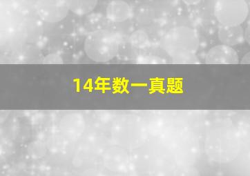 14年数一真题