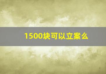 1500块可以立案么