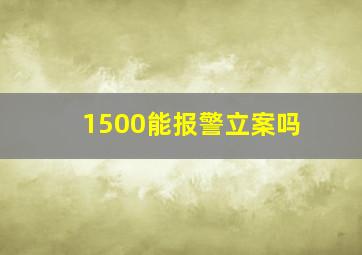 1500能报警立案吗