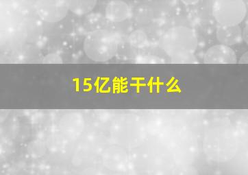 15亿能干什么