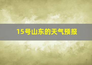 15号山东的天气预报