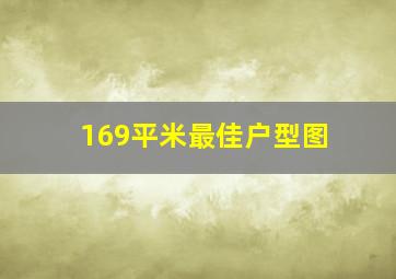 169平米最佳户型图