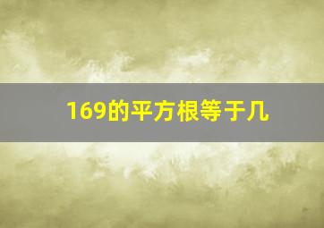 169的平方根等于几