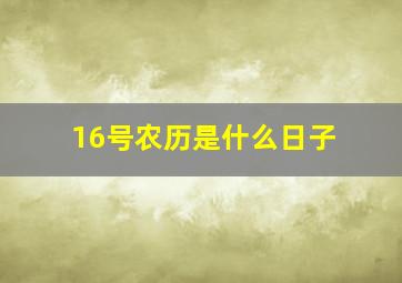 16号农历是什么日子