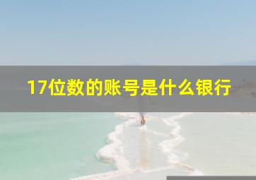 17位数的账号是什么银行