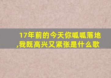 17年前的今天你呱呱落地,我既高兴又紧张是什么歌