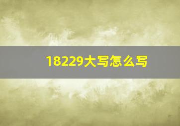 18229大写怎么写