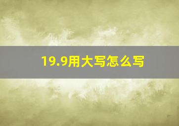 19.9用大写怎么写