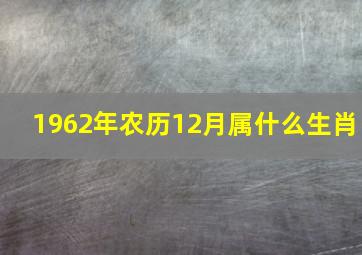 1962年农历12月属什么生肖