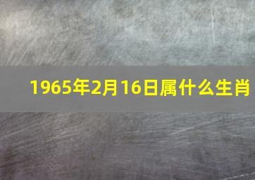 1965年2月16日属什么生肖