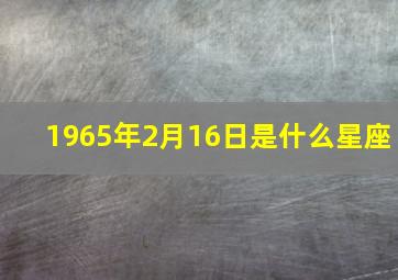 1965年2月16日是什么星座