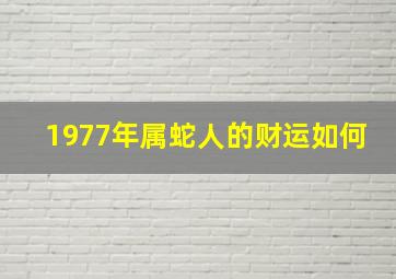 1977年属蛇人的财运如何