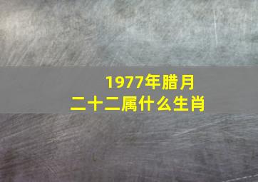 1977年腊月二十二属什么生肖