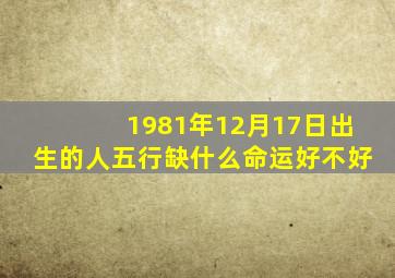 1981年12月17日出生的人五行缺什么命运好不好