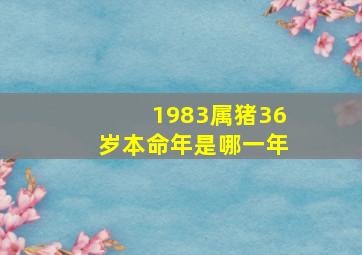 1983属猪36岁本命年是哪一年