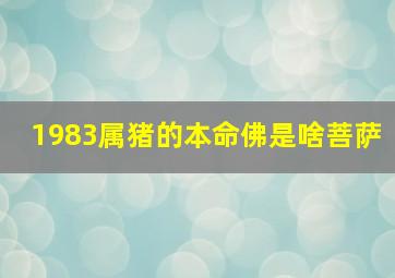 1983属猪的本命佛是啥菩萨