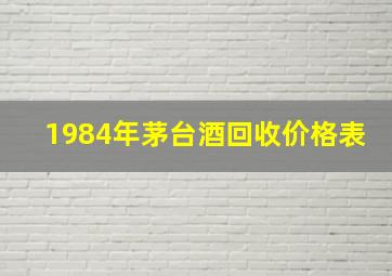 1984年茅台酒回收价格表