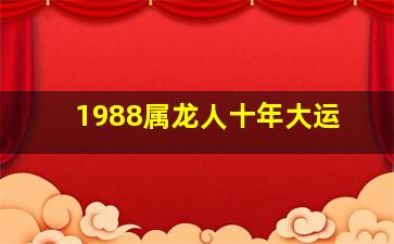 1988属龙人十年大运