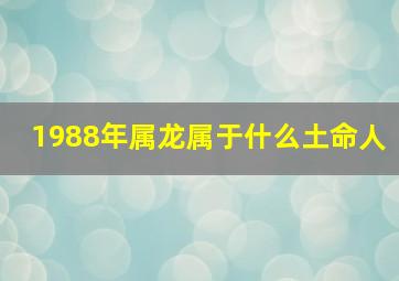 1988年属龙属于什么土命人