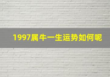 1997属牛一生运势如何呢